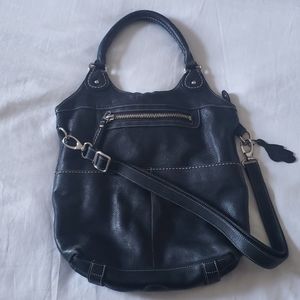 Roots Black Leather Purse